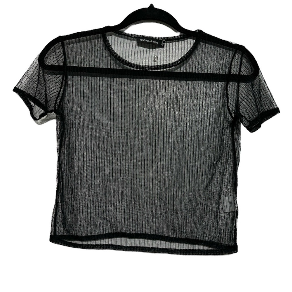 Kendall and Kylie pinstripe sheer top